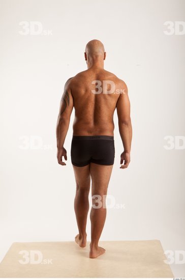 Whole Body Man Animation references Another Underwear Shorts Muscular Bald