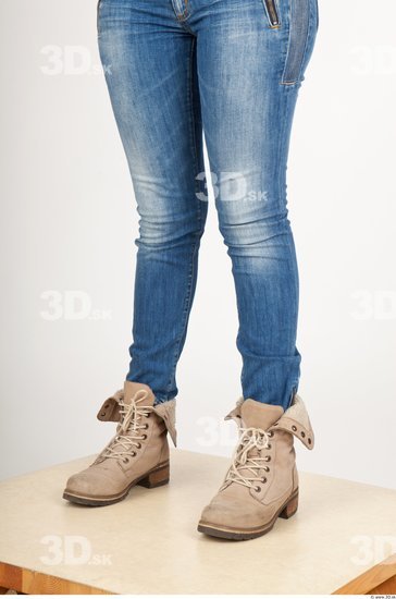 Calf Woman Casual Jeans Average Studio photo references