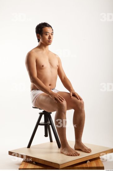 Whole Body Man Artistic poses Asian Underwear Shorts Average