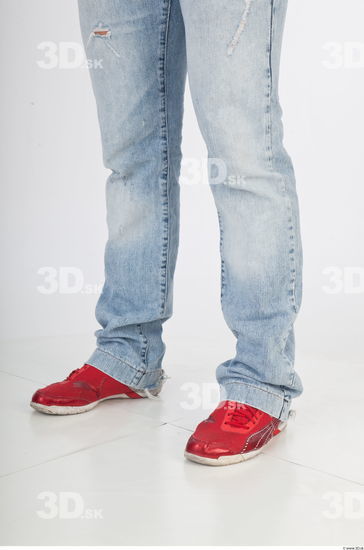 Calf blue jeans red boots photo reference of Regelio