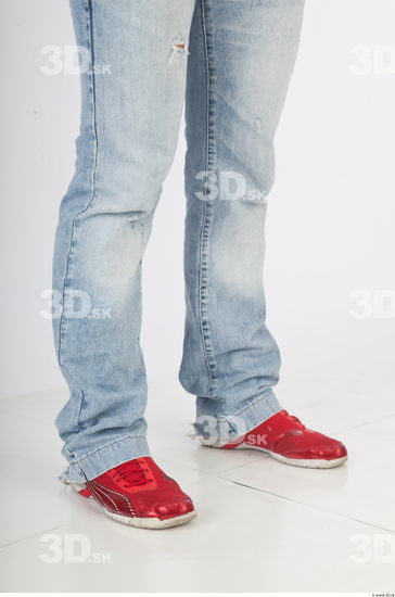 Calf blue jeans red boots photo reference of Regelio