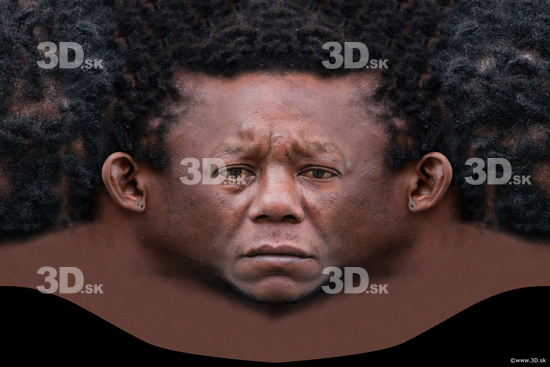 Black man head photo texture