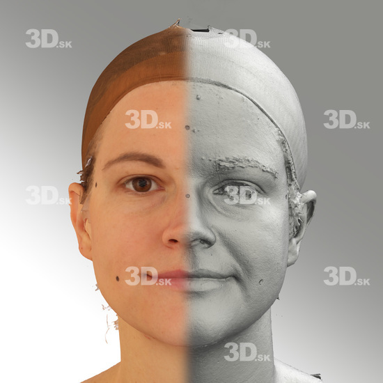 Head Woman White Average 3D Phonemes And Emotions