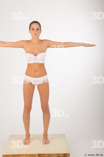 Whole Body Woman T poses Underwear Studio photo references