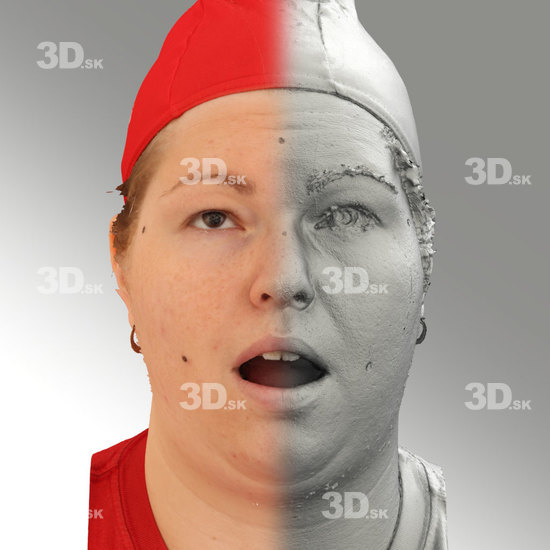 Head Emotions Woman White Overweight 3D Phonemes And Emotions