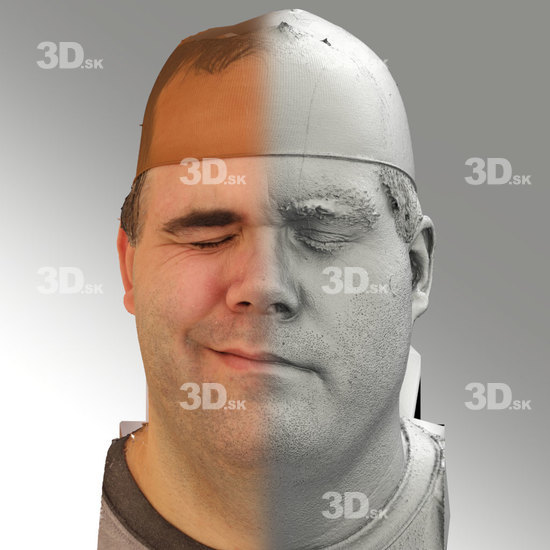 Head Emotions Man White Overweight 3D Phonemes And Emotions