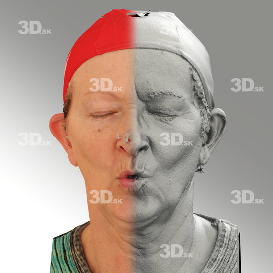 Head Phonemes Woman White Slim 3D Phonemes And Emotions