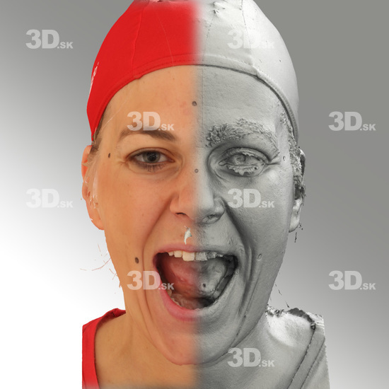 Head Woman White Average 3D Scans