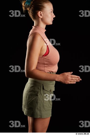 Woman White Slim Female Studio Poses