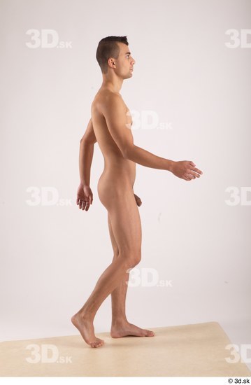 Whole Body Man White Nude Slim Walking Studio photo references