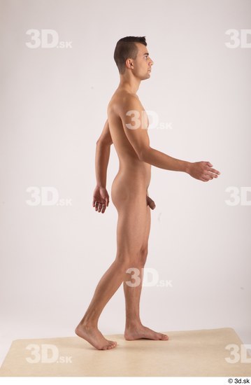 Whole Body Man White Nude Slim Walking Studio photo references