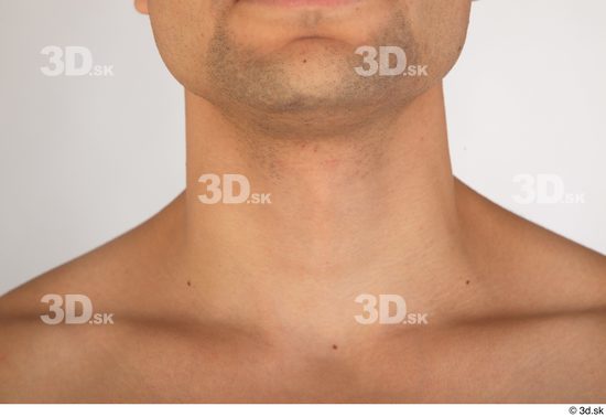 Neck Man White Slim Studio photo references