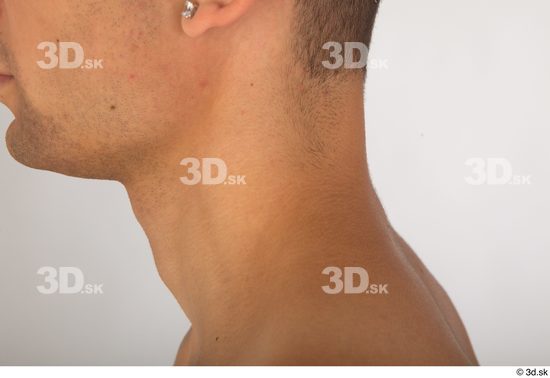 Neck Man White Slim Studio photo references