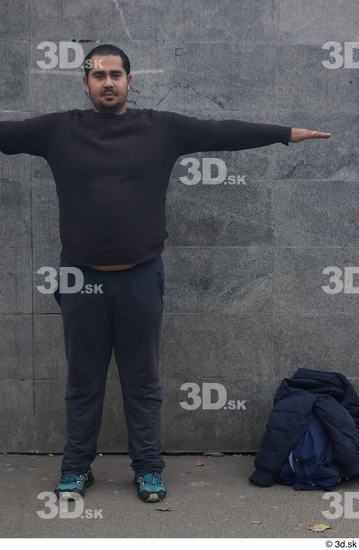 Whole Body Man T poses White Casual Overweight Standing Street photo references