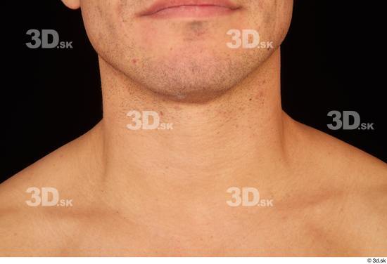 Neck Man White Slim Studio photo references