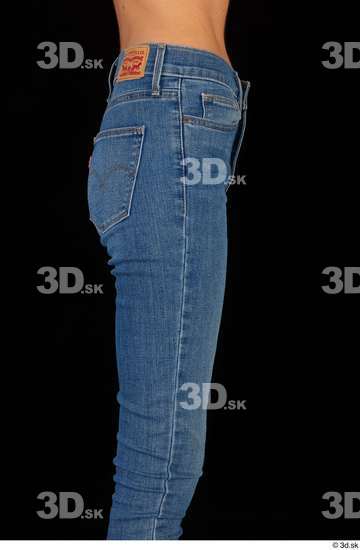 Hips Woman White Casual Jeans Slim Studio photo references