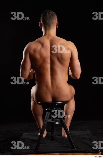 Whole Body Man White Nude Athletic Sitting Studio photo references