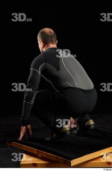 Whole Body Man White Underwear Muscular Kneeling Studio photo references