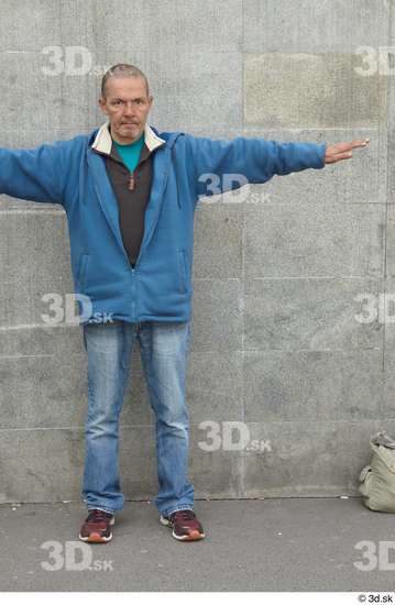 Whole Body Man T poses White Slim Standing Street photo references