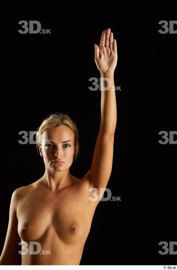 Arm Woman White Nude Slim Studio photo references