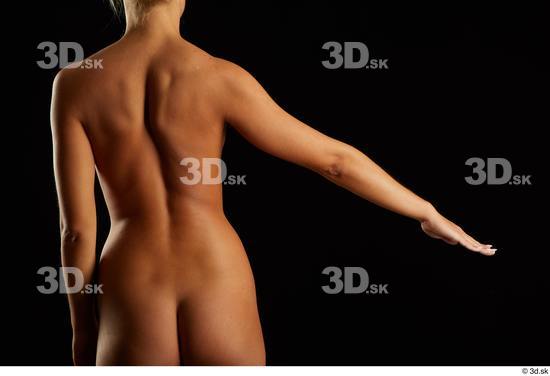 Arm Back Woman White Nude Slim Studio photo references