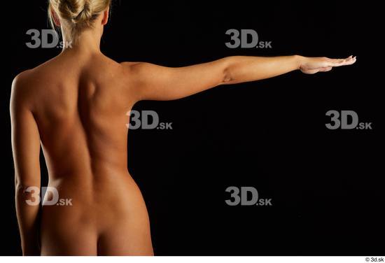 Arm Back Woman White Nude Slim Studio photo references