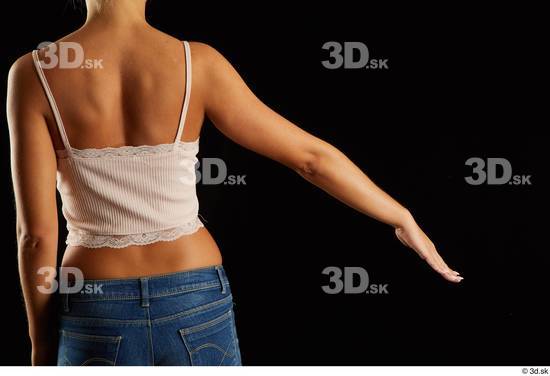 Arm Back Woman White Slim Studio photo references