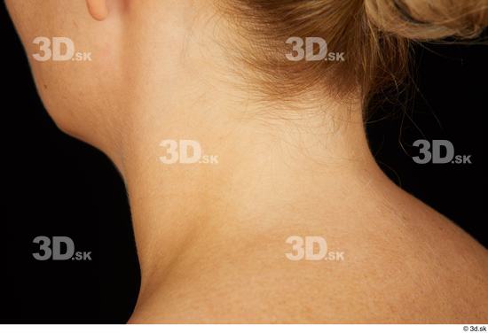 Neck Woman White Slim Studio photo references