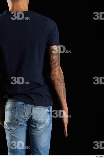 Arm Back Man White Shirt Athletic Studio photo references