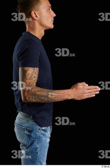 Arm Man White Shirt Athletic Studio photo references