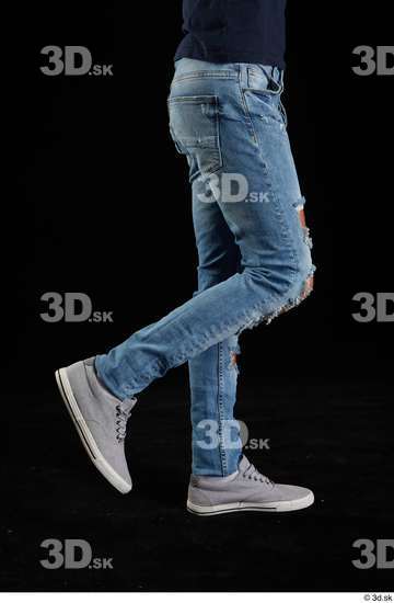 Calf Man White Jeans Athletic Studio photo references