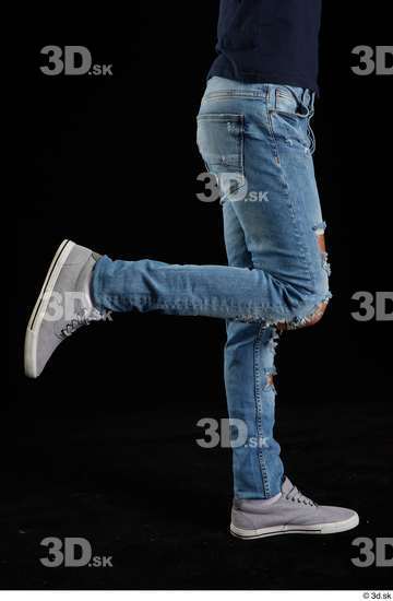 Calf Man White Jeans Athletic Studio photo references