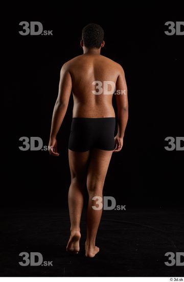 Whole Body Back Man Black Underwear Average Walking Studio photo references