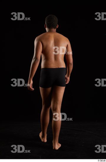 Whole Body Back Man Black Underwear Average Walking Studio photo references