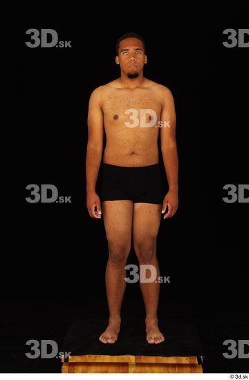 Whole Body Man Black Underwear Average Standing Studio photo references