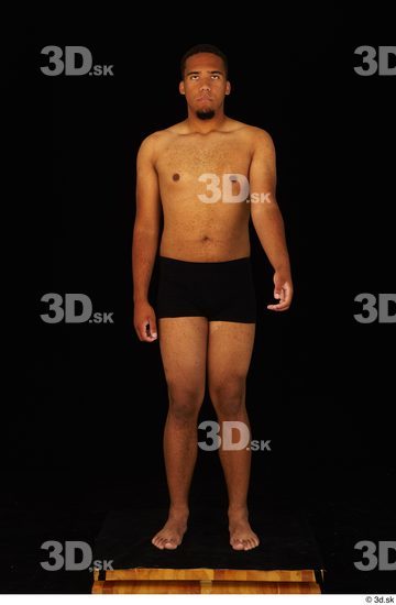 Whole Body Man Black Underwear Average Standing Studio photo references