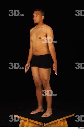 Whole Body Man Black Underwear Average Standing Studio photo references