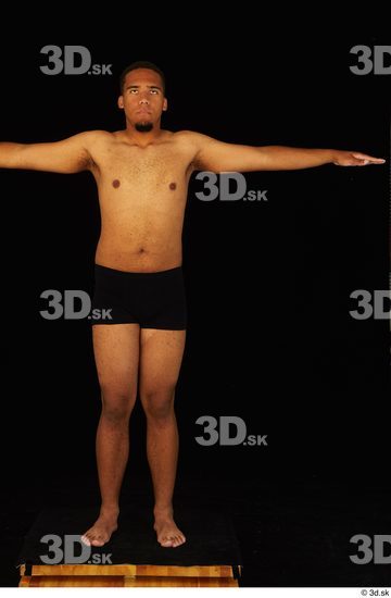 Whole Body Man T poses Black Underwear Average Standing Studio photo references