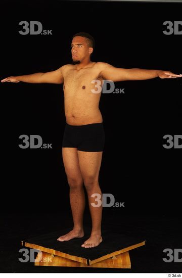 Whole Body Man T poses Black Underwear Average Standing Studio photo references