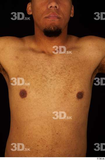 Upper Body Man Black Nude Average Studio photo references