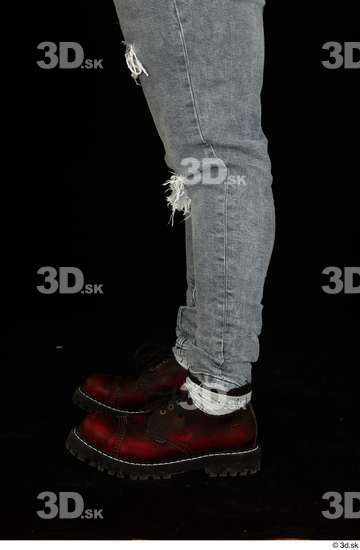 Calf Man White Shoes Jeans Average Studio photo references