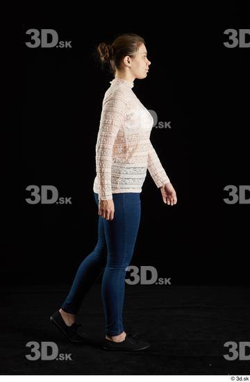 Whole Body Woman White Average Walking Studio photo references