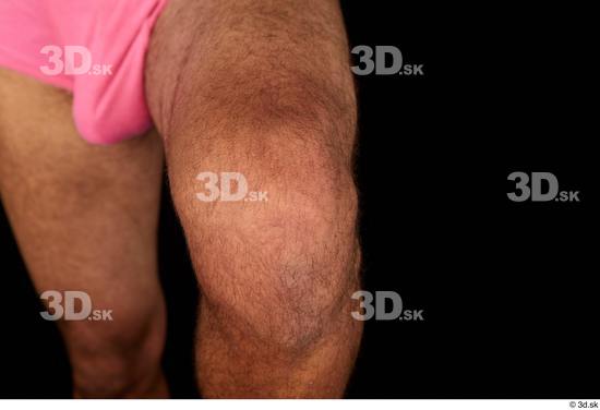 Knee Man Black Hairy Nude Slim Studio photo references