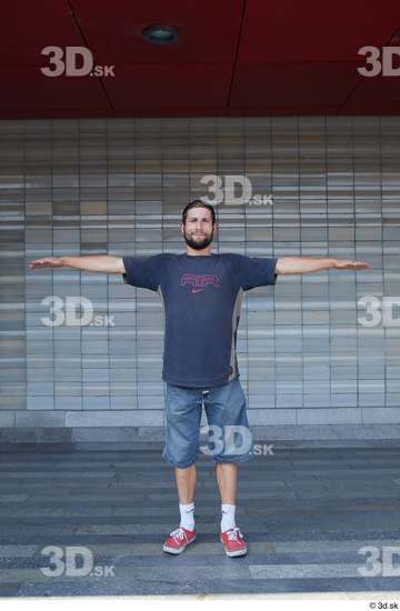 Whole Body Man T poses White Casual Slim Standing Street photo references