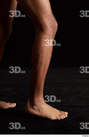 Calf Man Black Nude Slim Studio photo references