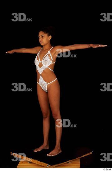 Woman Black Slim Female Studio Poses