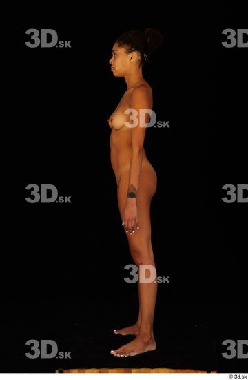 Woman Black Slim Female Studio Poses