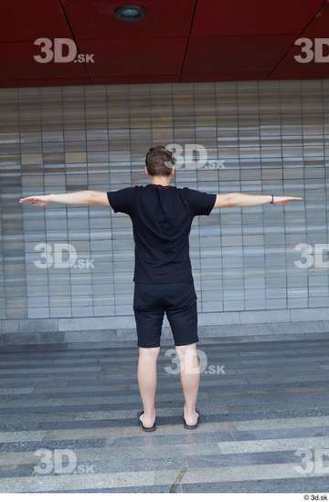 Whole Body Man T poses White Sports Slim Standing Street photo references