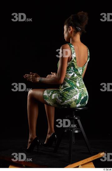 Woman Black Slim Female Studio Poses