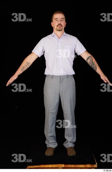 Whole Body Man Shoes Shirt Trousers Average Standing Studio photo references